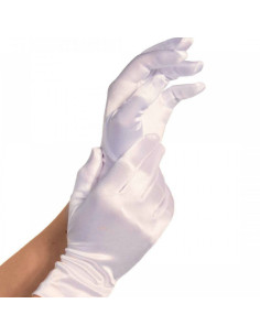 LEG AVENUE - GANTS SATIN BLANCS 1 