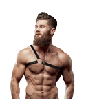 FETISH SUBMISSIVE - ATTITUDE MENS CROSSED SHOULDER ECO LEATHER HARNESS 4 