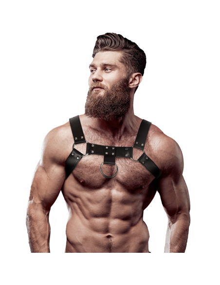 FETISH SUBMISSIVE ATTITUDE - MEN'S ECO-LEATHER CHEST HARNESS 4 