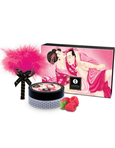 SHUNGA - KIT DE POUDRE DE MASSAGE COMESTIBLE FRAMBOISE 4 