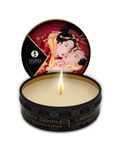 SHUNGA - MINI CARESSE AUX CHANDELLES FRAISES ET BOUGIE DE MASSAGE CAVA 30 ML 1 