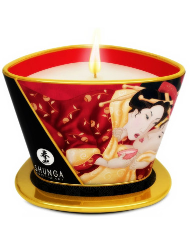 SHUNGA - MINI CARESS BY CANDELIGHT CANDELA DA MASSAGGIO FRAGOLE E CAVA 170 ML 1 