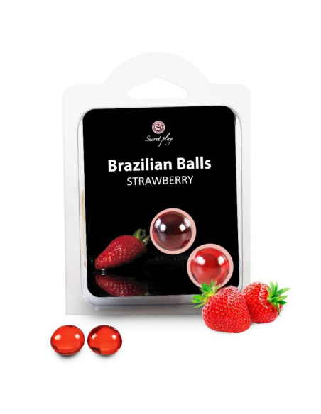 SECRETPLAY - 2 BRAZILIAN BALLS STRAWBERRY 1 