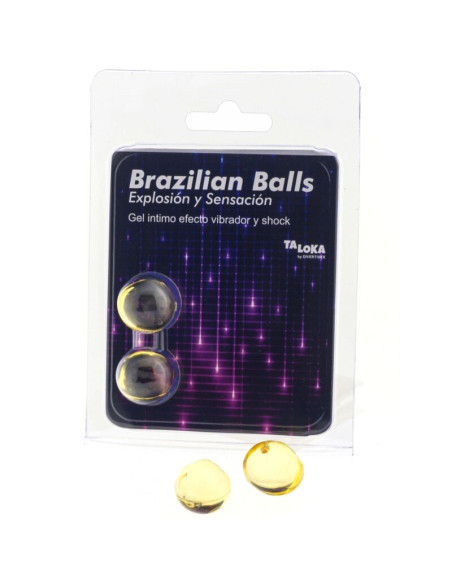 TALOKA - 2 BRAZILIAN BALLS VIBRATING & SHOCK EFFECT EXCITING GEL 1 