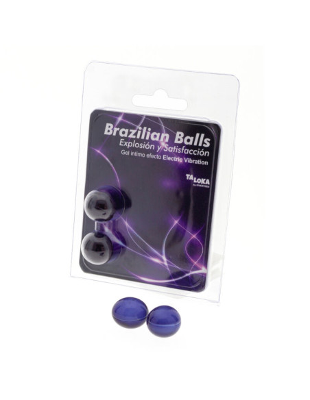 TALOKA - 2 BRAZILIAN BALLS ELECTRIC VIBRATING EFFECT EXCITING GEL 1 