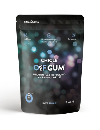 WUG GUM - OFF VALERIAN, TRYPTOPHAN, LEMON BALM AND MELATONIN 10 UNITS 2 