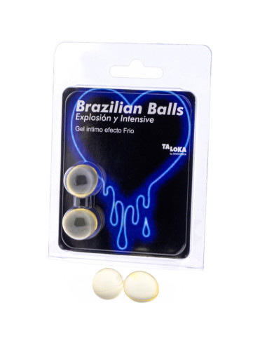 TALOKA - 2 BRAZILIAN BALLS COLD & VIBRATION EFFECT EXCITING GEL 1 