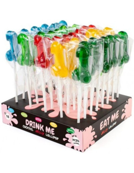 SECRETPLAY - DISPLAY ASSORTMENT PENIS LOLLIPOPS WITH ALCOHOL 40 UNITS 2 