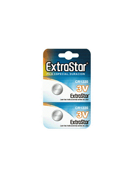 EXTRASTAR - CR1220 PACK 3V 2 BATTERIES 1 