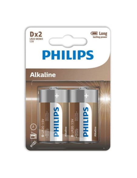 PHILIPS - ALKALINE BATTERIE D LR20 BLISTER*2 1 