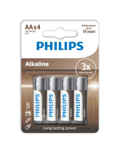 PHILIPS - ALKALINE BATTERIES AA LR6 PACK 4 1 