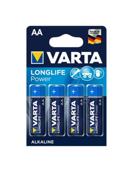 VARTA - LONGLIFE POWER ALKALINE BATTERY AA LR6 4 UNIT 1 