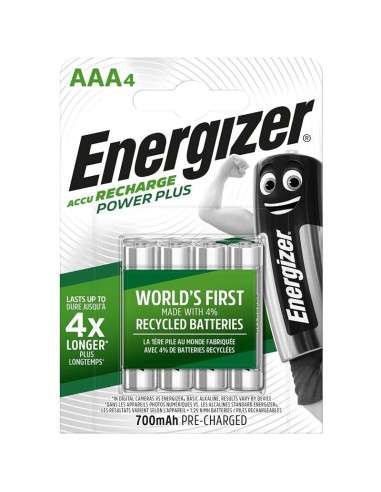 ENERGIZER - RECHARGEABLE BATTERIES AAA4 BLISTER 4 1 