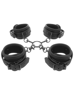 FETISH SUBMISSIVE - SET OF HAND AND ANKLE HANDCUFFS WITH NOPRENE LINING 10 