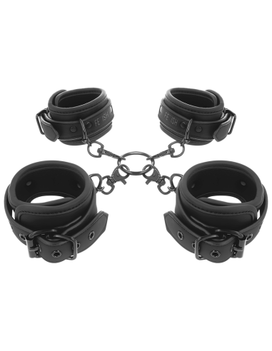 FETISH SUBMISSIVE - SET OF HAND AND ANKLE HANDCUFFS WITH NOPRENE LINING 10 