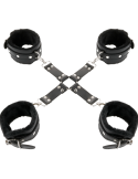 DARKNESS - LEATHER HANDCUFFS FOR FOOT AND HANDS BLACK 9 