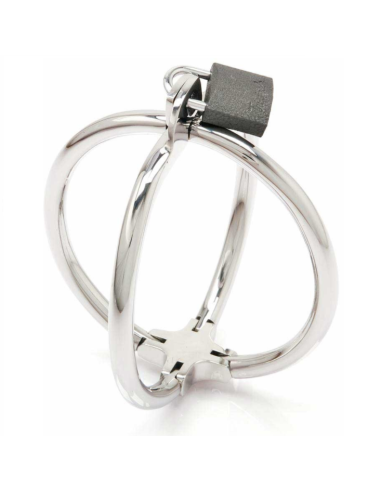 METAL HARD - CRISS CROSS HANDCUFF STAINLESS STEEL RESTRAINTS 2 