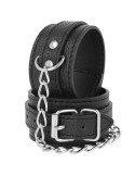 DARKNESS - BLACK TEXTURED LEATHER HANDCUFFS 5 