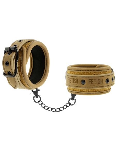 FETISH SUBMISSIVE ORIGEN - VEGAN LEATHER HANDCUFFS WITH NEOPRENE LINING 8 