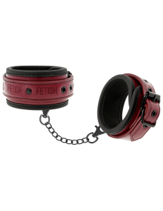 FETISH SUBMISSIVE DARK ROOM - VEGAN LEATHER ANKLE HANDCUFFS WITH NEOPRENE LINING 8 