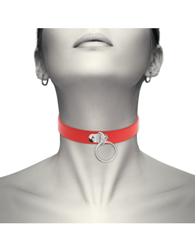 COQUETTE CHIC DESIRE - RED VEGAN LEATHER NECKLACE WOMAN FETISH ACCESSORY 7 