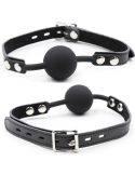 OHMAMA FETISH - SILICONE BALL GAG WITH LEATHER BELT (PADLOCK INCLUDED) 8 