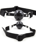 OHMAMA FETISH BLACK FABRIC BREATHABLE BALL GAG 3 