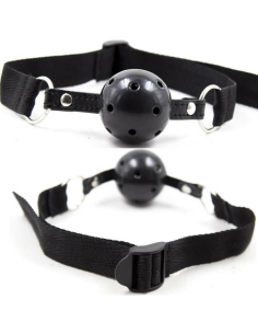 OHMAMA FETISH BLACK FABRIC BREATHABLE BALL GAG 3 