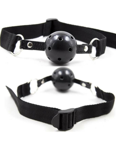 OHMAMA FETISH BALL GAG RESPIRANT EN TISSU NOIR 3 