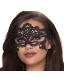 QUEEN LINGERIE - BREITE SCHWARZE SPITZENMASKE 1 