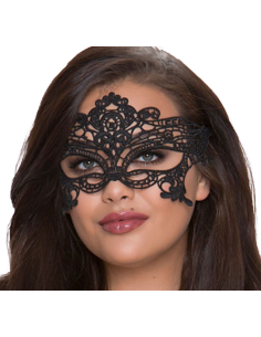 QUEEN LINGERIE - AMPIA MASCHERA IN PIZZO NERO 1 