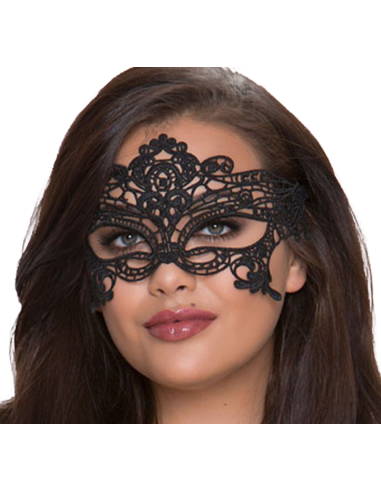 QUEEN LINGERIE - AMPIA MASCHERA IN PIZZO NERO 1 