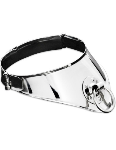 METAL HARD - RESTRAINT COLLAR WITH RING AND PADLOCK 12.5 CM 3 