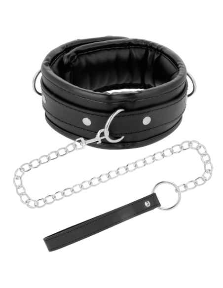 DARKNESS - SOFT LEATHER NECKLACE WITH CHAIN 6 