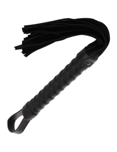 DARKNESS - BLACK BONDAGE WHIP WITH LEATHER HANDLE 3 