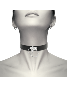 COQUETTE CHIC DESIRE - DOUBLE RING VEGAN LEATHER CHOKER 6 