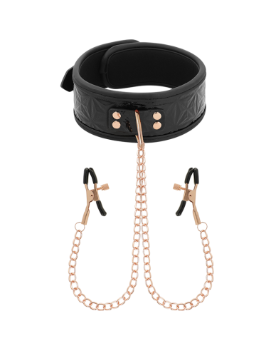 BEGME - BLACK EDITION COLLAR WITH NIPPLE CLAMPS WITH NEOPRENE LINING 8 