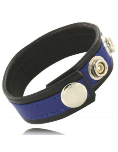 LEATHER BODY - E CINTURINO CON MOSCHETTONI - NERO E BLU 1 