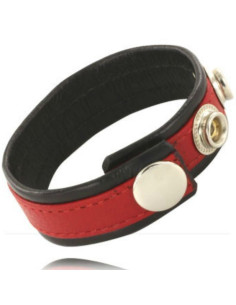 LEATHER BODY - E CINTURINO CON MOSCHETTONI - NERO E ROSSO 1 