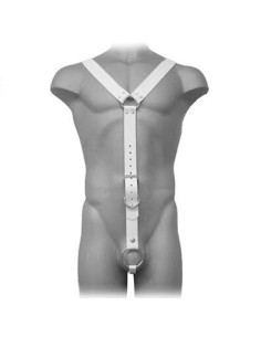 LEATHER BODY - HARNESS MEN WHITE 1 