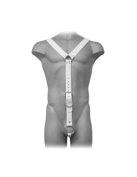 LEATHER BODY - HARNESS MEN WHITE 1 