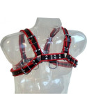 LEATHER BODY - CHAIN HARNESS III BLACK / RED 2 