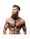 FETISH SUBMISSIVE ATTITUDE - ECO-LEATHER CHEST HARNESS WITH DOUBLE SUPPORT AND STUDS FOR MEN 4 