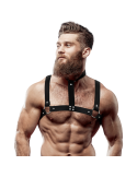 FETISH SUBMISSIVE ATTITUDE - ADJUSTABLE ECO-LEATHER CHEST HARNESS WITH NECKLACE FOR MEN 4 