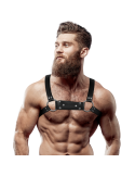 FETISH SUBMISSIVE ATTITUDE - MEN'S ECO-LEATHER BULLDOG CHEST HARNESS SIZE M/L 4 