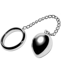 METAL HARD - COCK RING 40MM + CHAIN WITH METAL BALL 2 