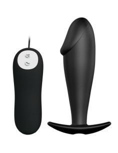 PRETTY LOVE - SILICONE ANAL PLUG PENIS FORM AND 12 VIBRATION MODES BLACK 9 