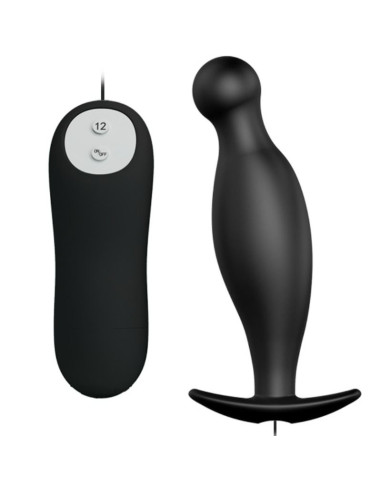 PRETTY LOVE - PLUG ANAL EN SILICONE 12 MODES DE VIBRATION NOIR 8 