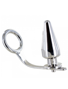 METAL HARD - STEEL RING WITH ANAL PLUG 45 X 45MM 2 