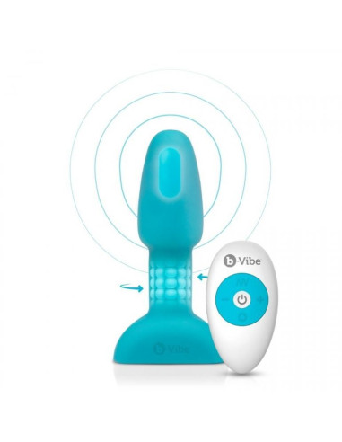 B-VIBE - RIMMING TÉLÉCOMMANDE PLUG ANAL PETITE TEAL 9 